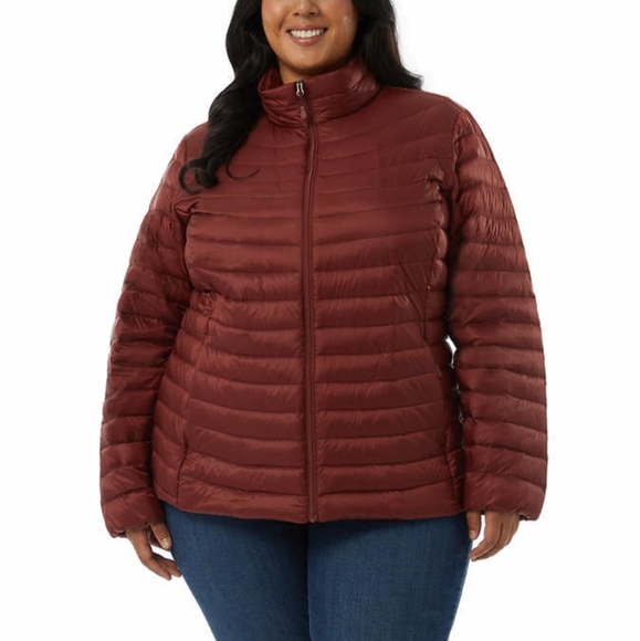 32 Degrees Goose Down Puffer Jacket Lightweight Coat Full Zip No Hood NEW - Picture 2 of 7